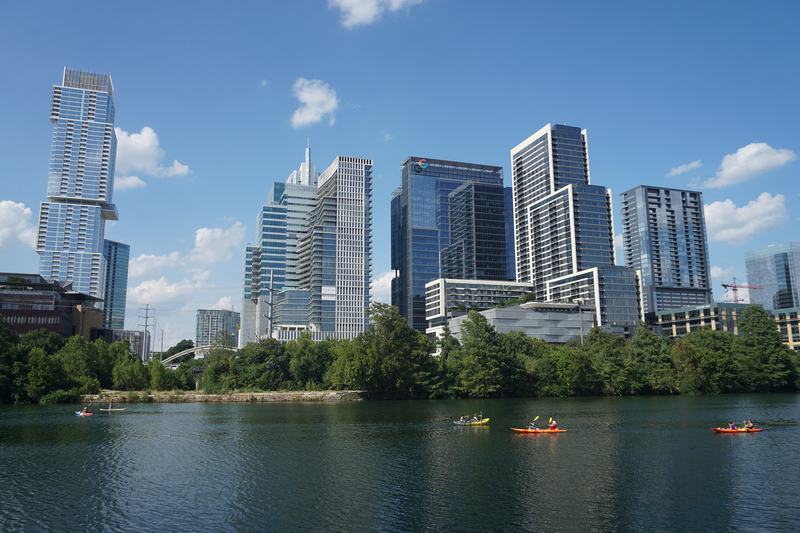 Downtown Austin skyline over Lady Bird Lake